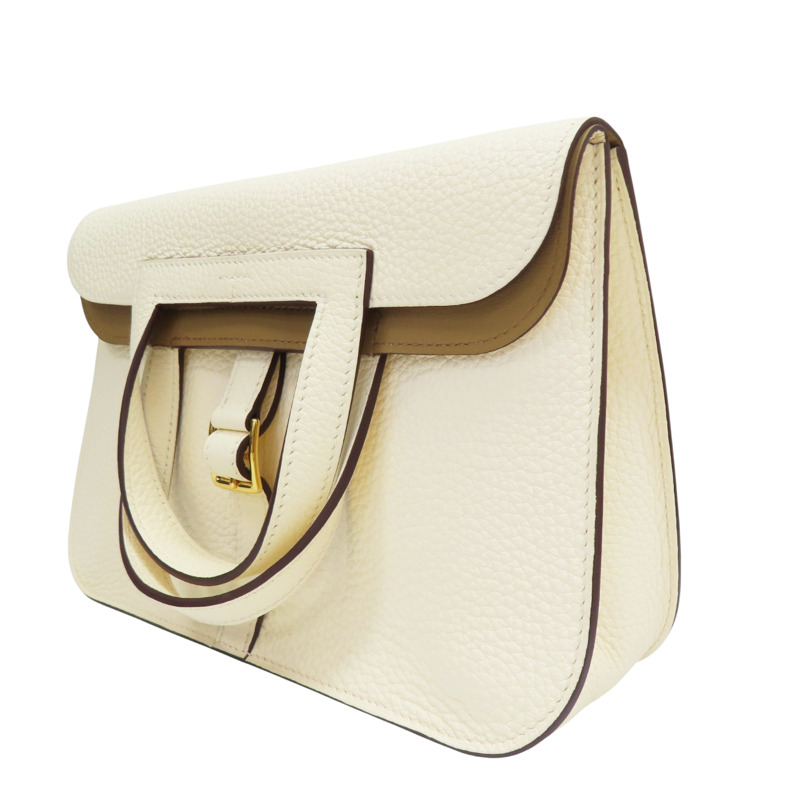 奶油白 TC牛皮 Halzan Verso 25m 肩背包 Z刻 金釦【HERMES 愛馬仕】-2
