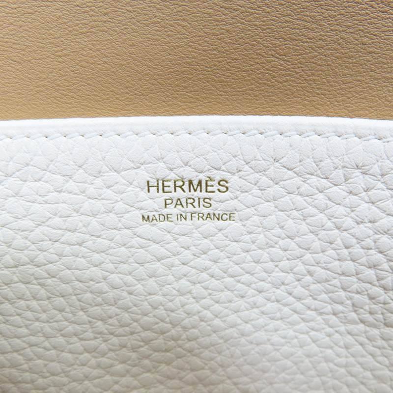 奶油白 TC牛皮 Halzan Verso 25m 肩背包 Z刻 金釦【HERMES 愛馬仕】-5