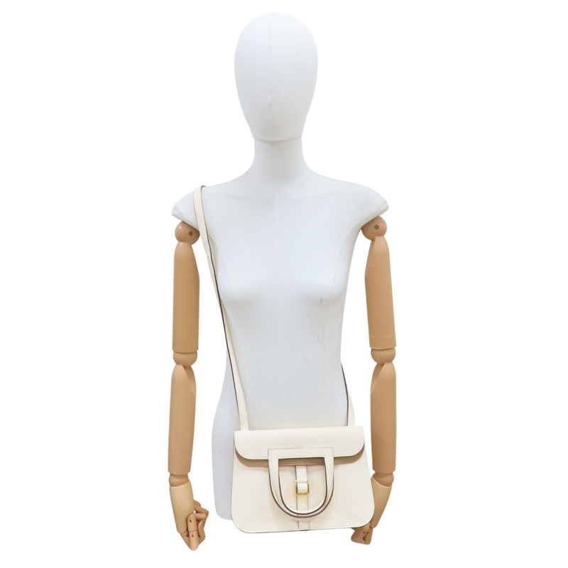 奶油白 TC牛皮 Halzan Verso 25m 肩背包 Z刻 金釦【HERMES 愛馬仕】-7