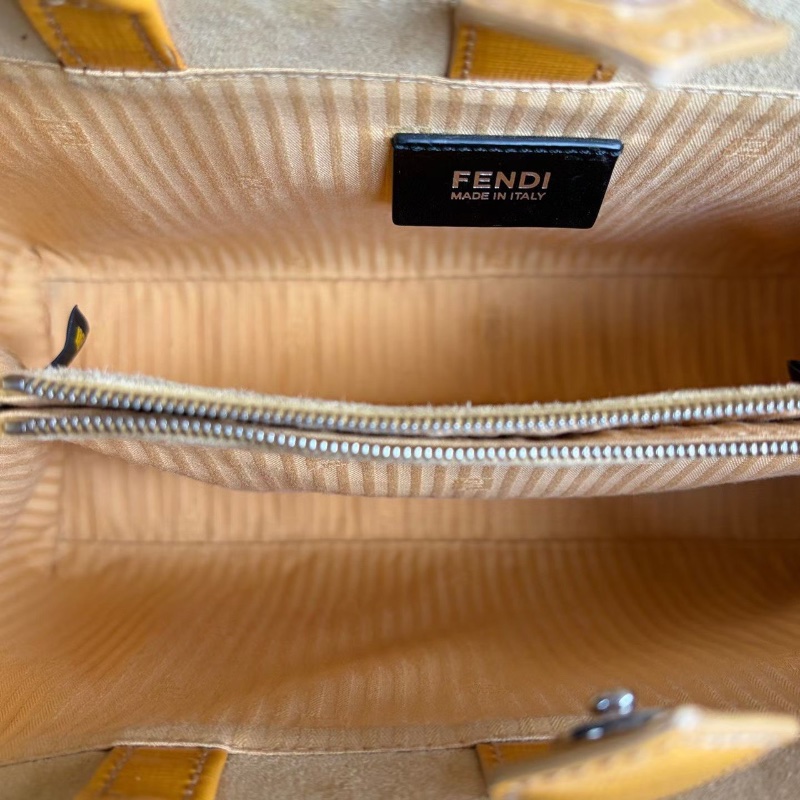 Fendi 2Jours手提斜背包 檸檬黃銀扣26*21*10 98新配件塵袋-2