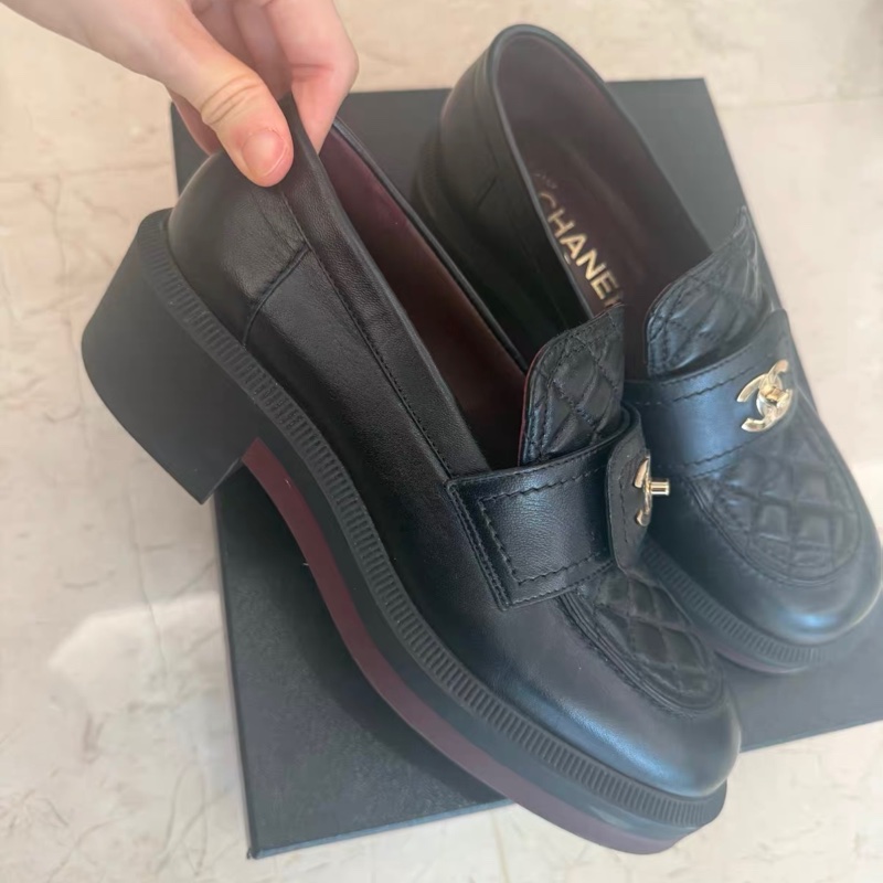 98新 香奈兒Chanel 樂福鞋 菱格紋書包扣 37碼-15