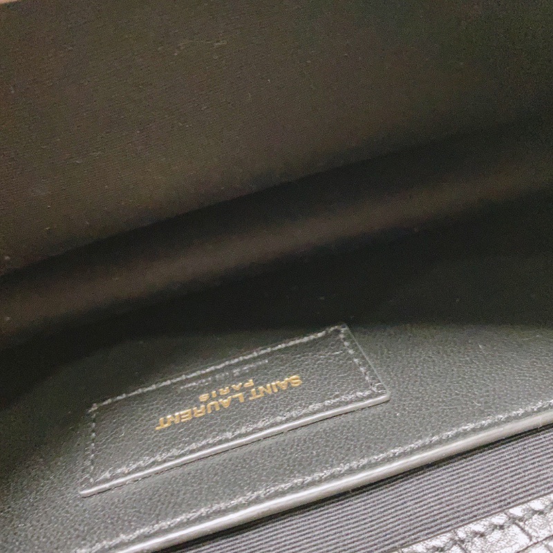 YSL 黑金kate鰐魚壓紋牛皮風琴包 25×15×5.5 全新閒置配件塵袋-2