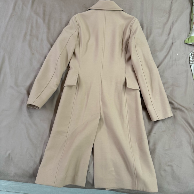 愛馬仕hermes奶茶色氣質高雅款大衣外套風衣-8