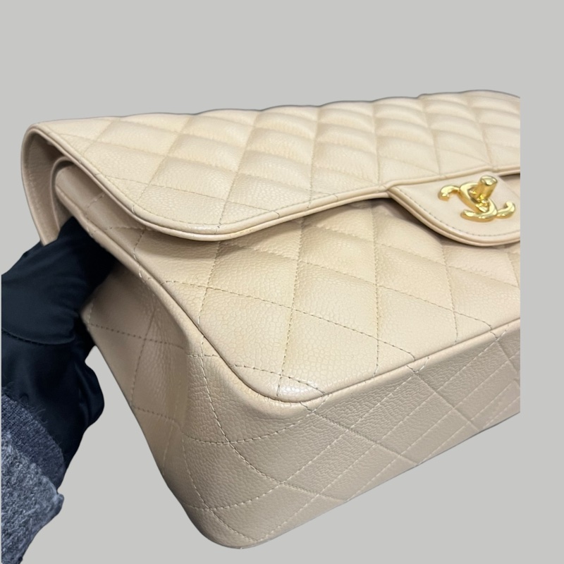 Chanel Caviar Jumbo奶茶色-3