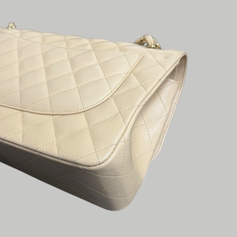 Chanel Caviar Jumbo奶茶色-4