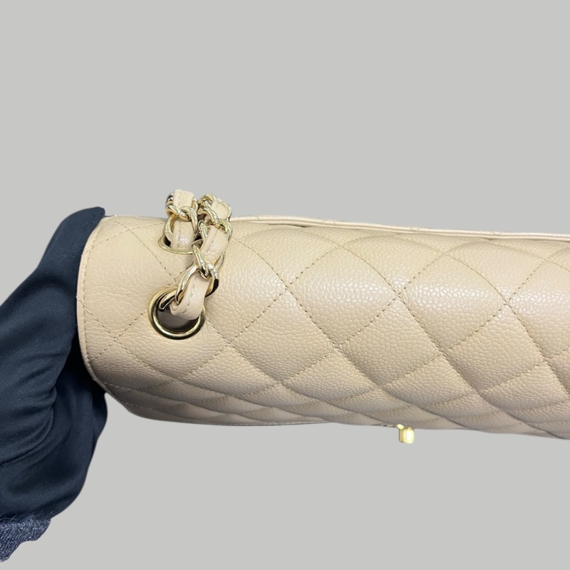 Chanel Caviar Jumbo奶茶色-9