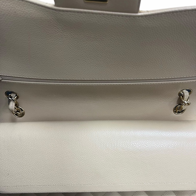 Chanel Caviar Jumbo奶茶色-12