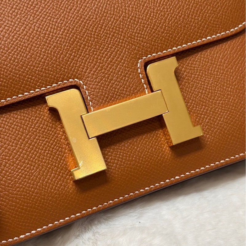 99 新閒置新愛馬仕康康mini 19金棕金扣-6