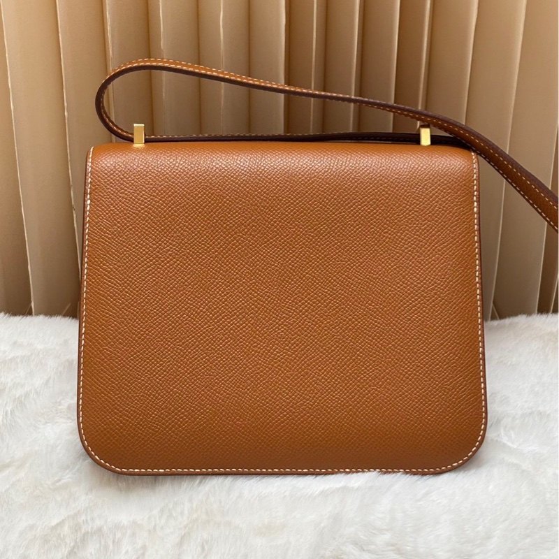 99 新閒置新愛馬仕康康mini 19金棕金扣-9