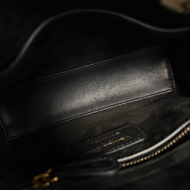 Dior蜜蜂刺繡三格黛妃包黃色金扣17*14*7 98新配件塵袋-2