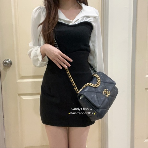 ෆ Chanel 19bag深藍色