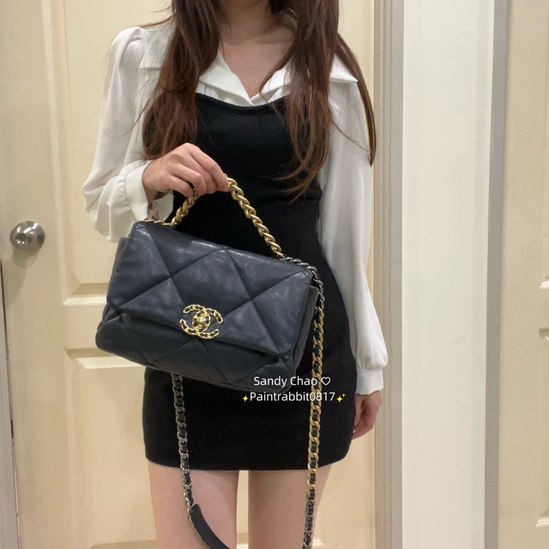 ෆ Chanel 19bag深藍色-1