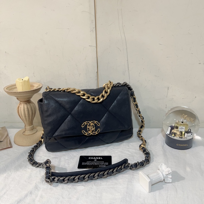 ෆ Chanel 19bag深藍色-5