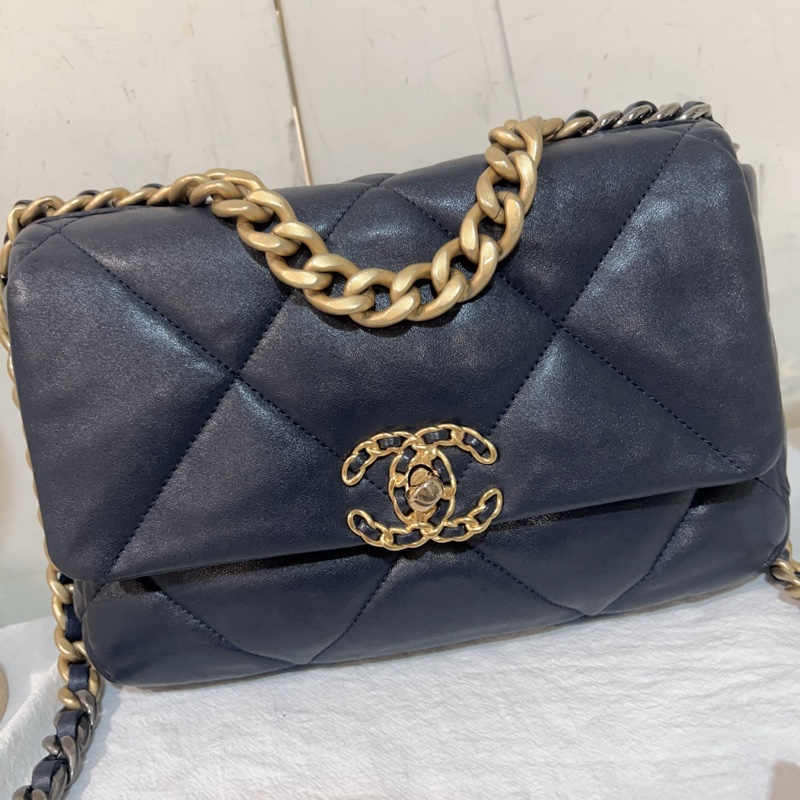 ෆ Chanel 19bag深藍色-6