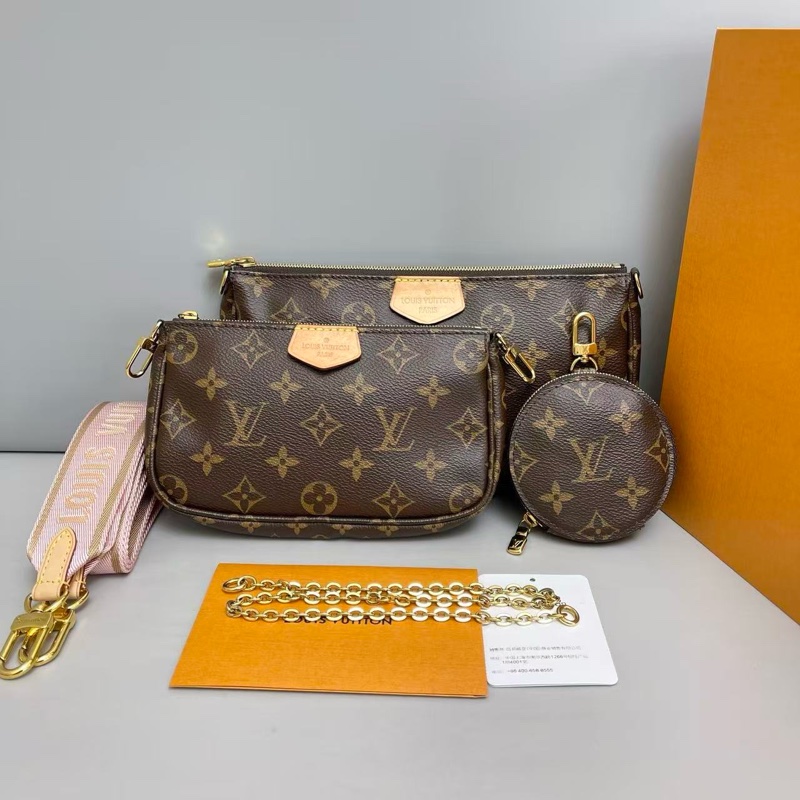 LV路易威登 老花粉肩带 五合一-4