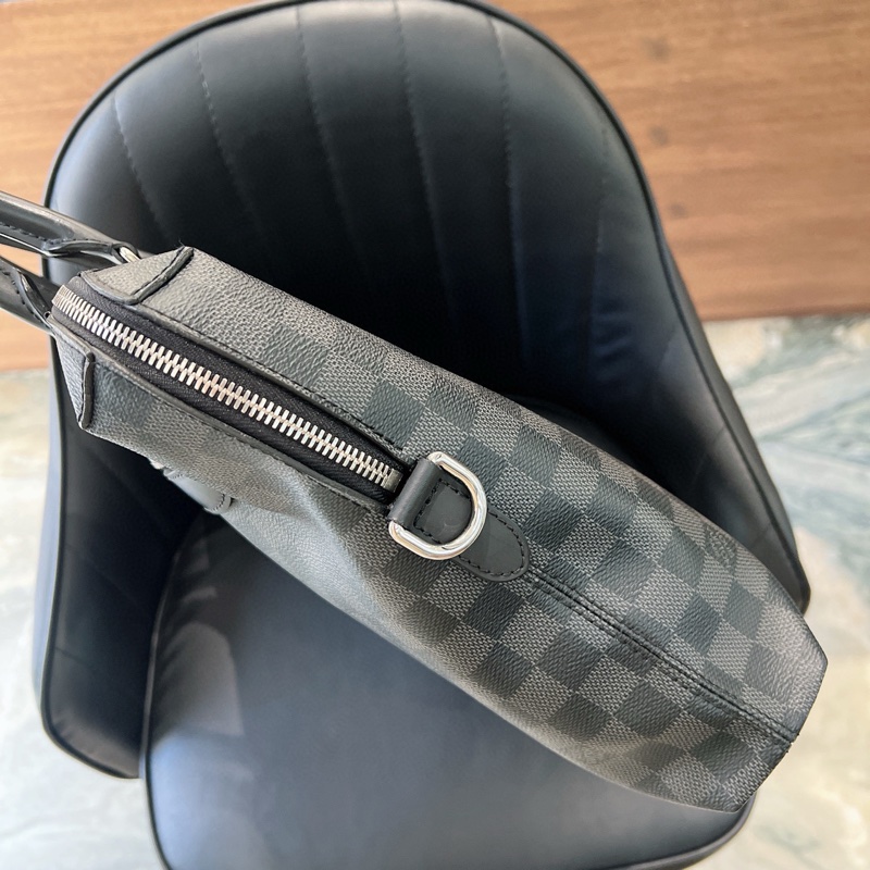 97新LV路易威登棋盤格男士公文包手提包-10