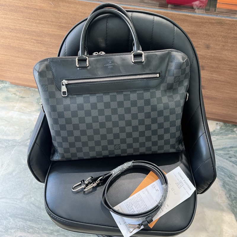 97新LV路易威登棋盤格男士公文包手提包-14