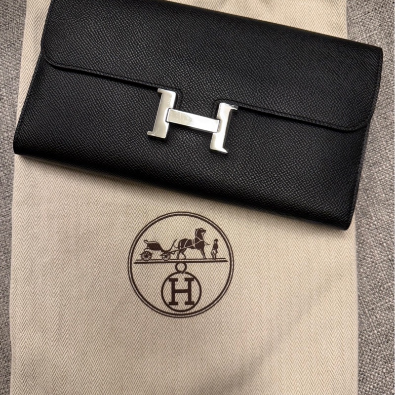 🐎 Hermès Constance Wallet｜黑色 Epsom・銀扣-0