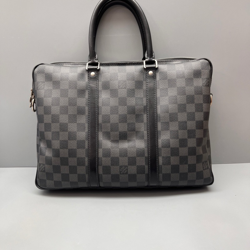 LV 97新 黑棋盘格手提公文包-4
