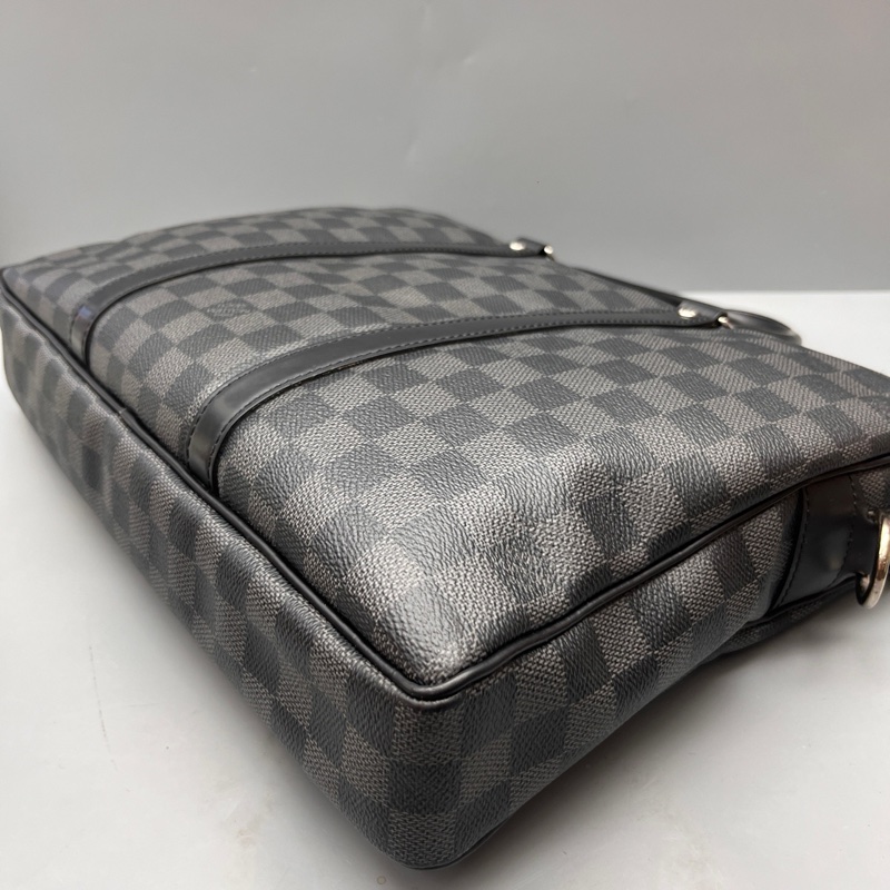 LV 97新 黑棋盘格手提公文包-5