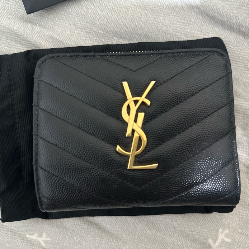 CASSANDRE SAINT LAURENT MATELASSÉ絎縫皮革小型全拉鏈錢包-6