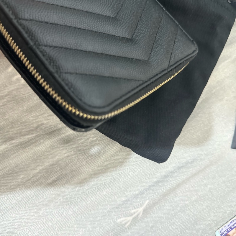 CASSANDRE SAINT LAURENT MATELASSÉ絎縫皮革小型全拉鏈錢包-8