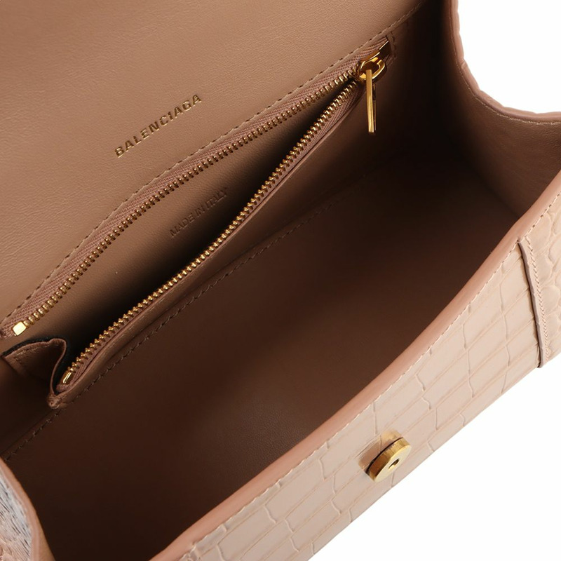 【包稅】BALENCIAGA 鱷魚紋壓花沙漏形小號斜背包 593546-6