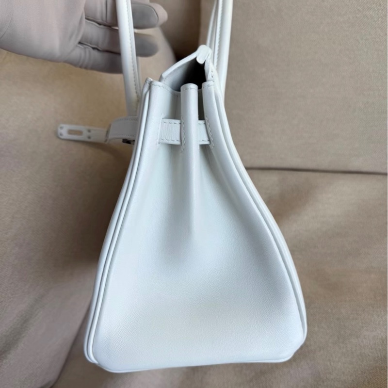 愛馬仕 birkin 25純白銀扣s皮 Z刻閒置 附件塵袋-3