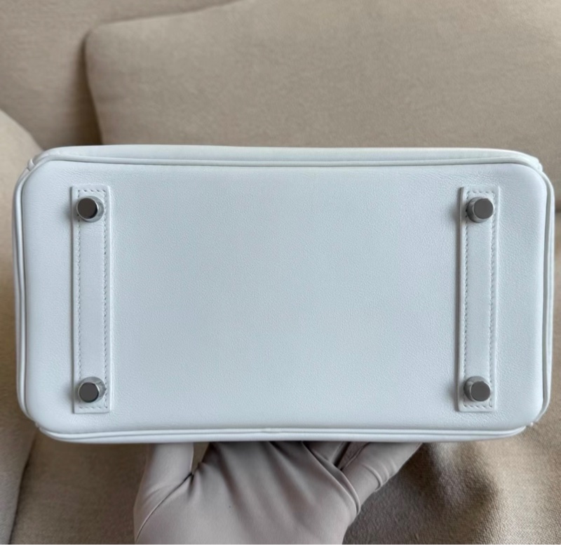 愛馬仕 birkin 25純白銀扣s皮 Z刻閒置 附件塵袋-4