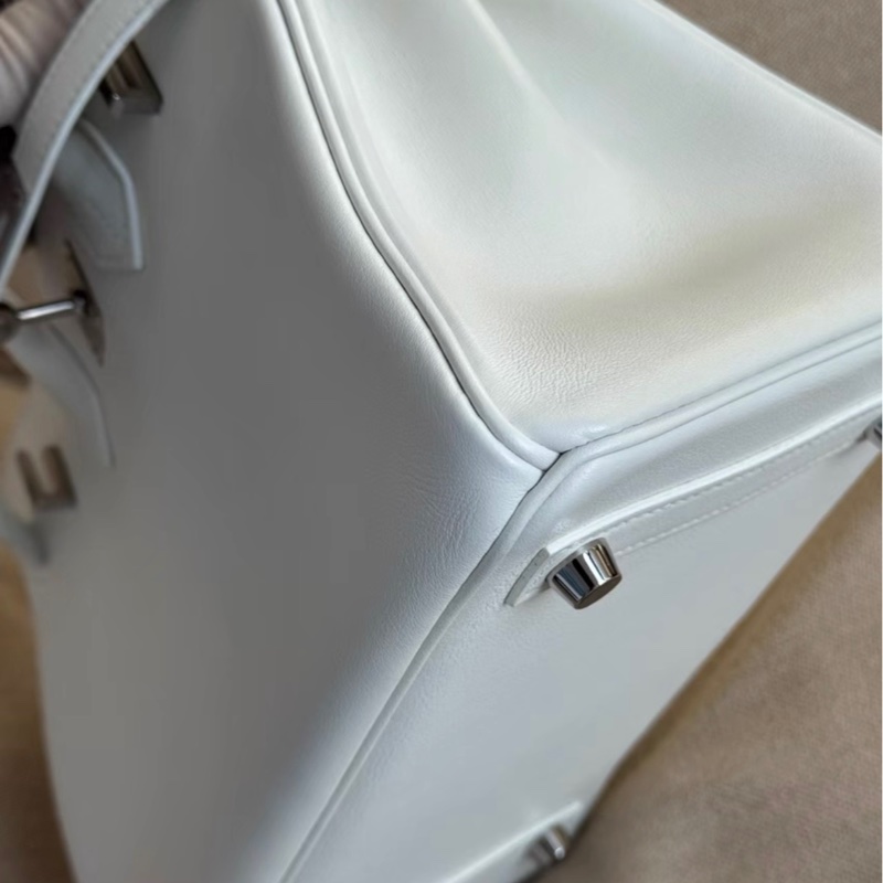愛馬仕 birkin 25純白銀扣s皮 Z刻閒置 附件塵袋-6
