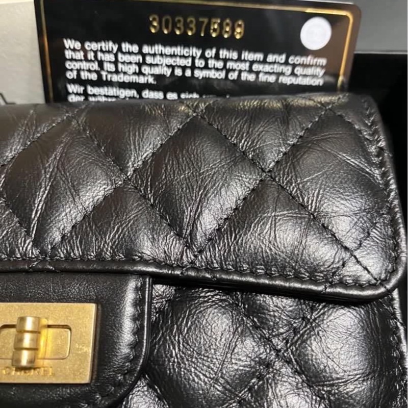 香奈兒三折2.55中夾-手揉牛皮-5