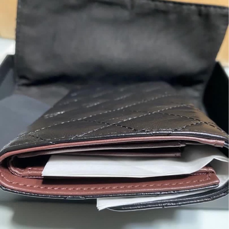 香奈兒三折2.55中夾-手揉牛皮-7