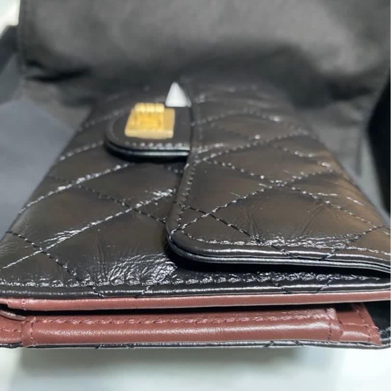 香奈兒三折2.55中夾-手揉牛皮-9