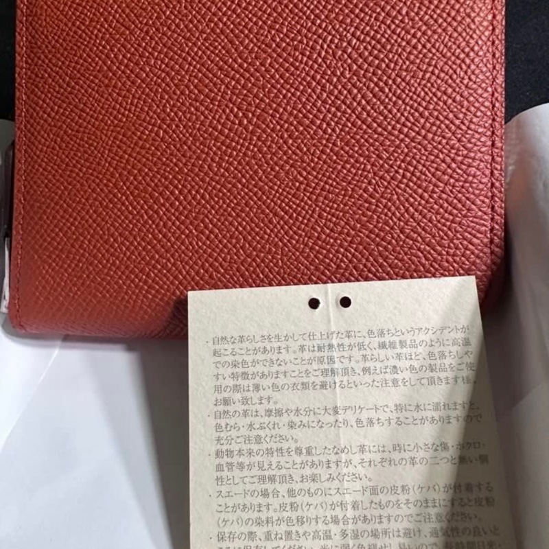 愛馬仕-南瓜橘絲巾短夾-2