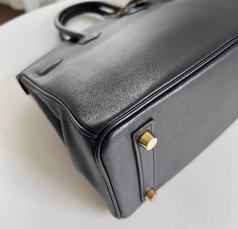 hermes birkin25 s皮 x刻 黑金 有塵袋鎖子 無盒子,日本購入,整體成色很好 邊角輕微小磨-6