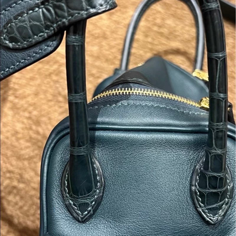 Hermes mini Lindy 松柏绿金扣touch 雾面鳄鱼 Z刻-4