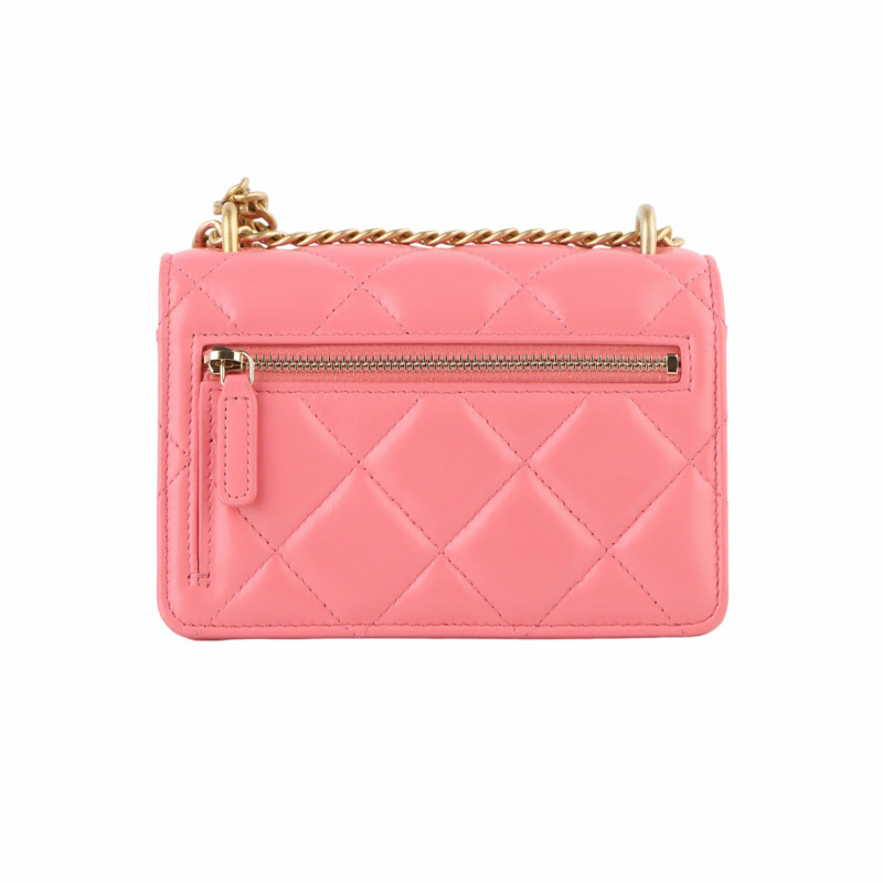 【包稅】CHANEL AP2635 羊皮迷你翻蓋琺瑯金色金屬斜背包 33424--2