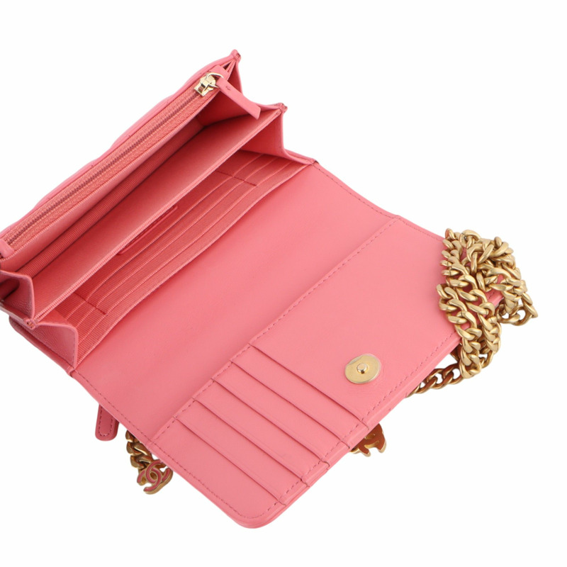 【包稅】CHANEL AP2635 羊皮迷你翻蓋琺瑯金色金屬斜背包 33424--6