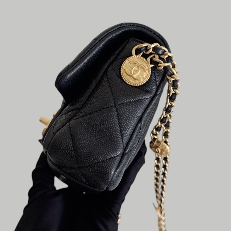 Chanel Caviar 22A 金幣鏈-2