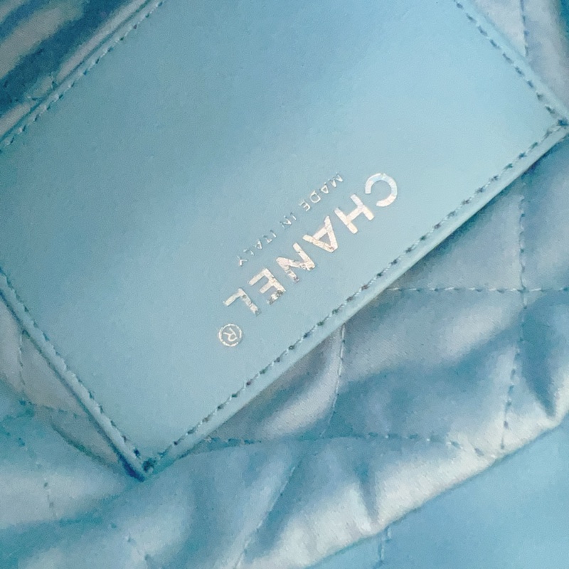 ෆ Chanel 22bag mini垃圾袋 奶油藍-17
