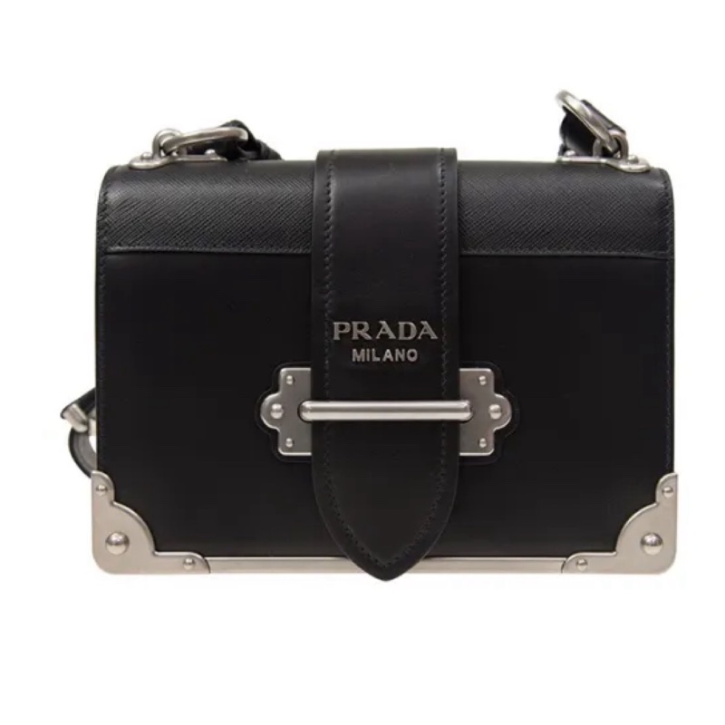 Prada 宮廷款 黑色斜背包-0