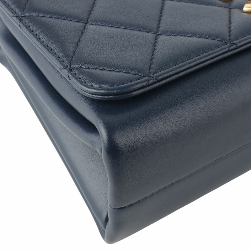 【包稅】CHANEL AS2639 三顆珍珠鏈條旋扣翻蓋單肩包-4