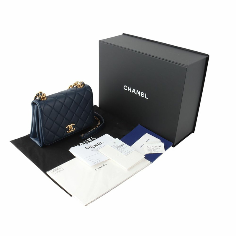 【包稅】CHANEL AS2639 三顆珍珠鏈條旋扣翻蓋單肩包-7