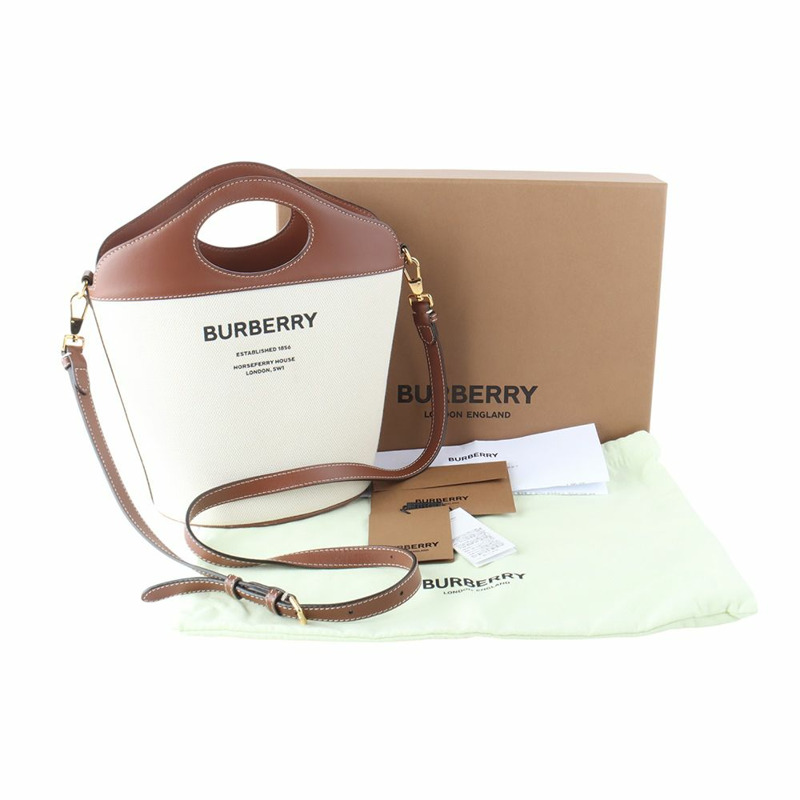【包稅】BURBERRY 小號雙色口袋水桶單肩包 / 33836Y-2-7