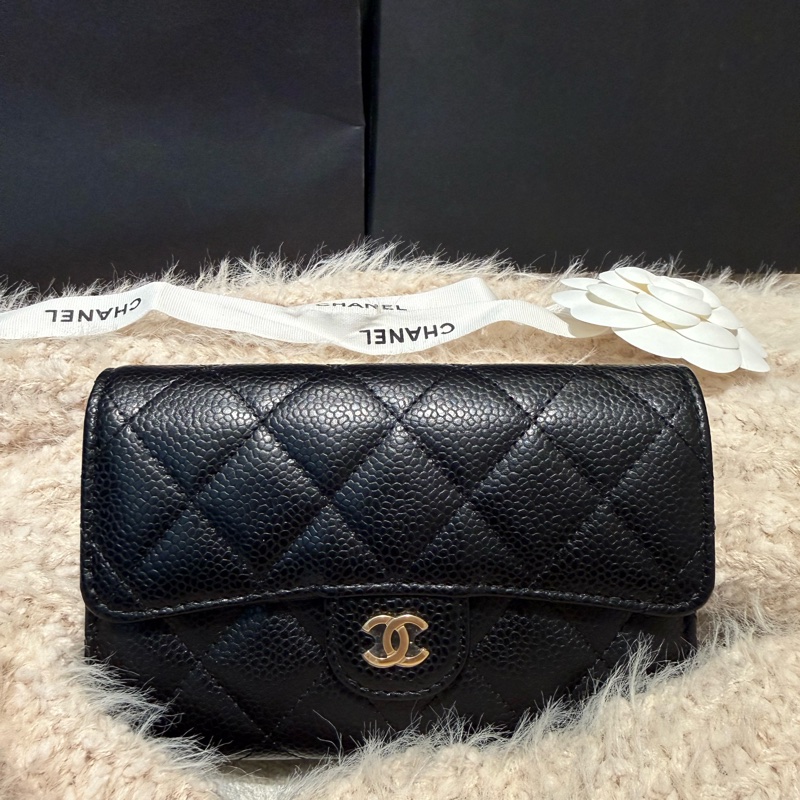 CHANEL荔枝金釦三折中夾 （全新閑置品）-5