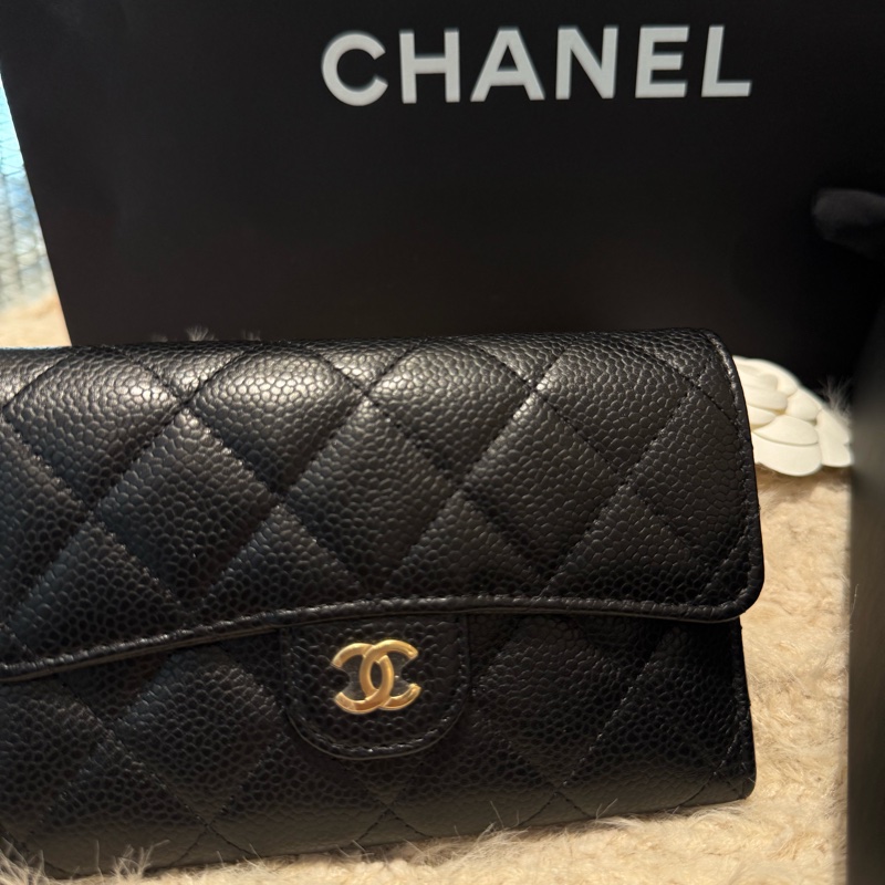 CHANEL荔枝金釦三折中夾 （全新閑置品）-10