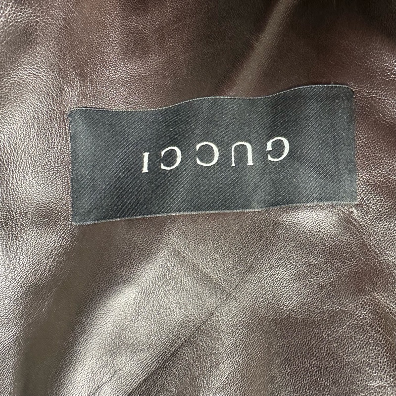 Gucci古驰圆领皮衣外套-5