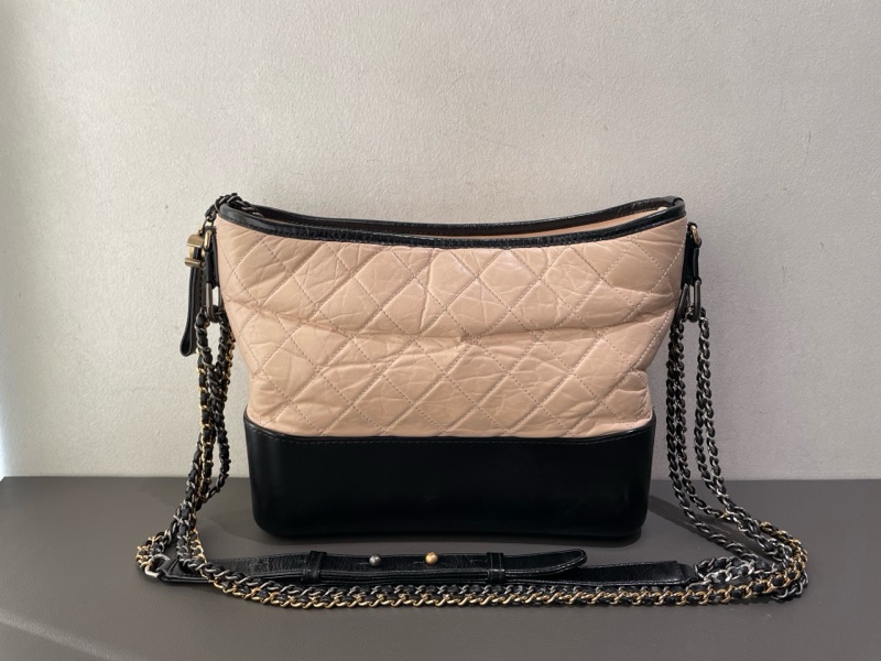 Chanel 香奈兒 流浪 中號 米色拼黑色-4