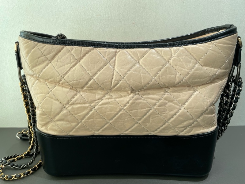 Chanel 香奈兒 流浪 中號 米色拼黑色-5