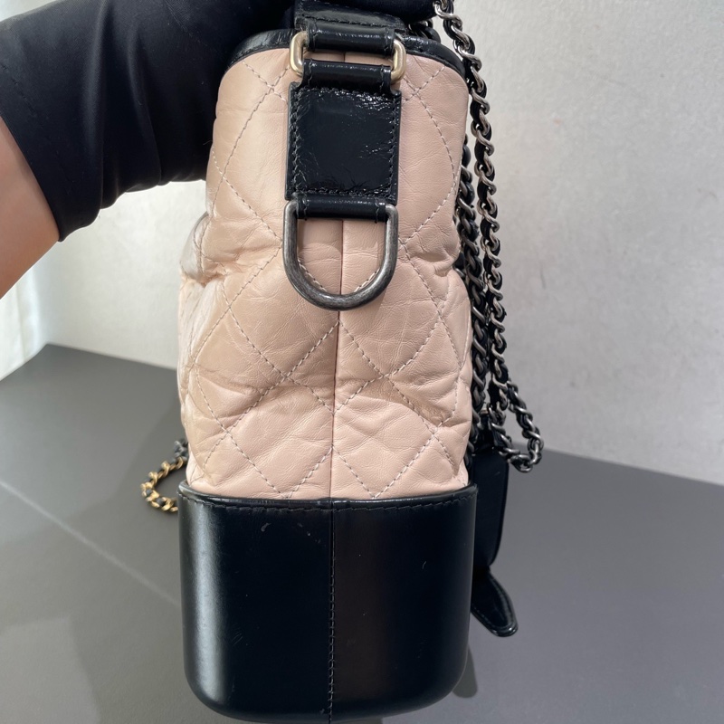 Chanel 香奈兒 流浪 中號 米色拼黑色-6